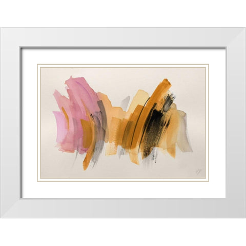 Amber Gold II White Modern Wood Framed Art Print with Double Matting by Loreth, Lanie