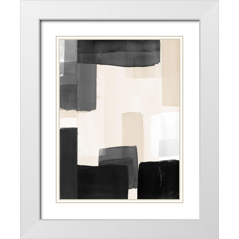 Neutral Shapes White Modern Wood Framed Art Print with Double Matting by Loreth, Lanie