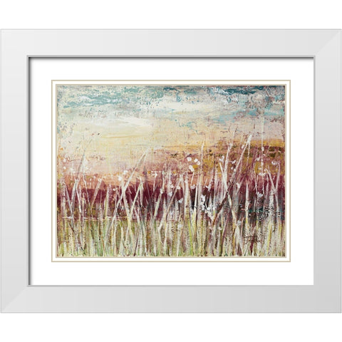 Tall Grass At Sunset White Modern Wood Framed Art Print with Double Matting by Pinto, Patricia