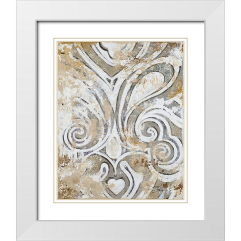 Antique Ornaments White Modern Wood Framed Art Print with Double Matting by Pinto, Patricia