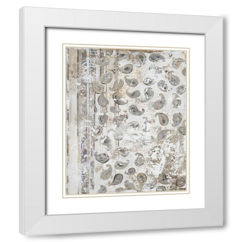 Antique Paisley White Modern Wood Framed Art Print with Double Matting by Pinto, Patricia