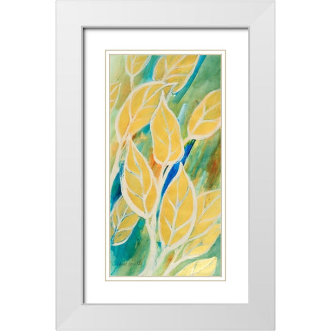 Swaying Leaves I White Modern Wood Framed Art Print with Double Matting by Loreth, Lanie