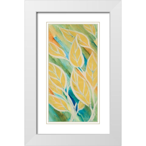 Swaying Leaves II White Modern Wood Framed Art Print with Double Matting by Loreth, Lanie