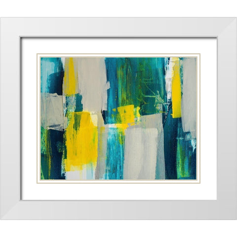 Revealing Teal I White Modern Wood Framed Art Print with Double Matting by Loreth, Lanie