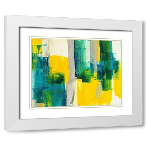 Revealing Teal II White Modern Wood Framed Art Print with Double Matting by Loreth, Lanie