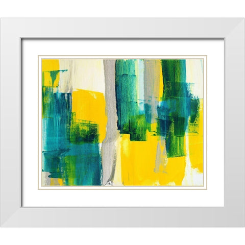 Revealing Teal II White Modern Wood Framed Art Print with Double Matting by Loreth, Lanie