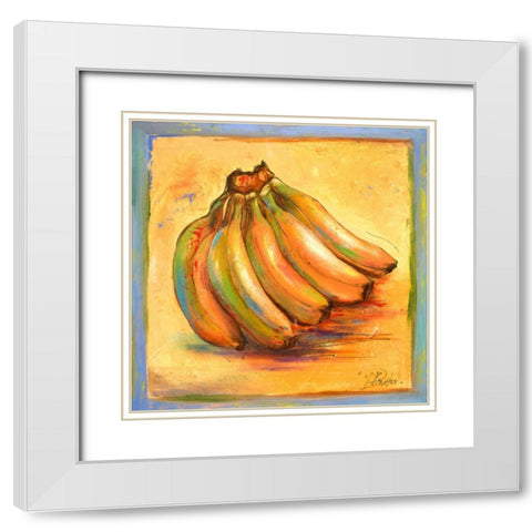 Banana I White Modern Wood Framed Art Print with Double Matting by Pinto, Patricia