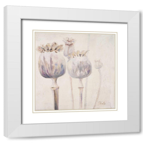 Poppy Seeds II White Modern Wood Framed Art Print with Double Matting by Pinto, Patricia