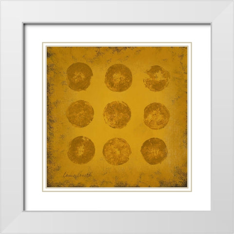 All Lined Up- Citrus White Modern Wood Framed Art Print with Double Matting by Loreth, Lanie