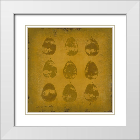 All Lined Up- Pears White Modern Wood Framed Art Print with Double Matting by Loreth, Lanie