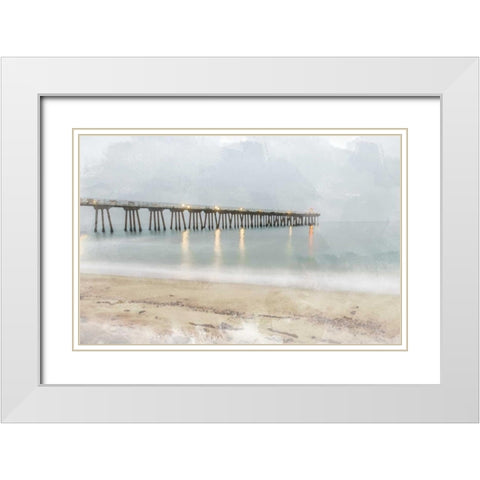 Pier of Memory White Modern Wood Framed Art Print with Double Matting by Bill Carson Photography