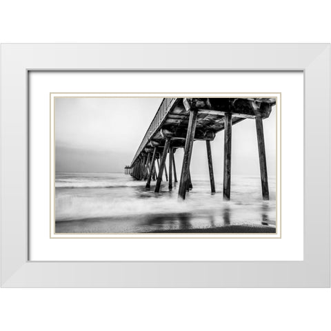 Under the Pier White Modern Wood Framed Art Print with Double Matting by Bill Carson Photography