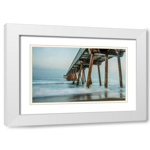 Pier White Modern Wood Framed Art Print with Double Matting by Bill Carson Photography
