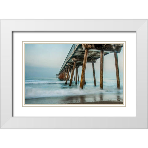 Pier White Modern Wood Framed Art Print with Double Matting by Bill Carson Photography