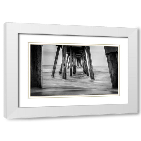 Surf in Black and White White Modern Wood Framed Art Print with Double Matting by Bill Carson Photography