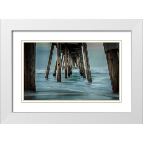 Surf White Modern Wood Framed Art Print with Double Matting by Bill Carson Photography