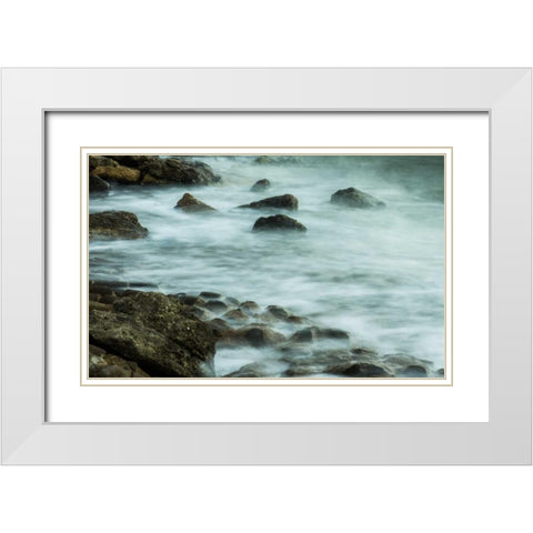 Rocks II White Modern Wood Framed Art Print with Double Matting by Bill Carson Photography