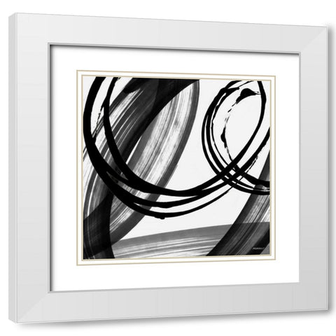 Black and White Pop I White Modern Wood Framed Art Print with Double Matting by Meneely, Dan