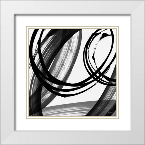 Black and White Pop I White Modern Wood Framed Art Print with Double Matting by Meneely, Dan