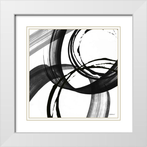 Black and White Pop II White Modern Wood Framed Art Print with Double Matting by Meneely, Dan