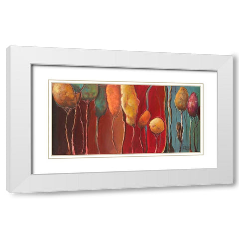 Modern Trees I White Modern Wood Framed Art Print with Double Matting by Pinto, Patricia