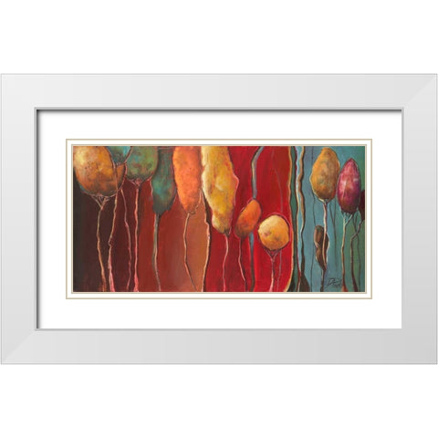 Modern Trees I White Modern Wood Framed Art Print with Double Matting by Pinto, Patricia