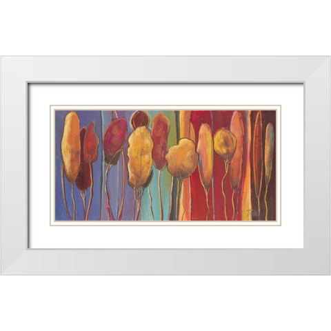 Modern Trees II White Modern Wood Framed Art Print with Double Matting by Pinto, Patricia