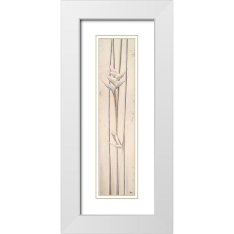 White Heliconias I White Modern Wood Framed Art Print with Double Matting by Pinto, Patricia