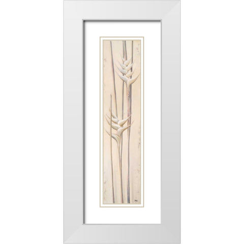 White Heliconias II White Modern Wood Framed Art Print with Double Matting by Pinto, Patricia