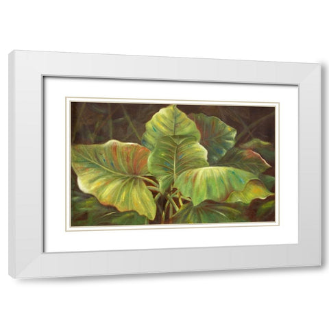 Tropical Green White Modern Wood Framed Art Print with Double Matting by Pinto, Patricia