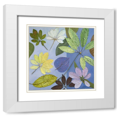 Blue Garden II White Modern Wood Framed Art Print with Double Matting by Pinto, Patricia