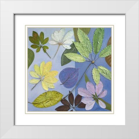 Blue Garden II White Modern Wood Framed Art Print with Double Matting by Pinto, Patricia