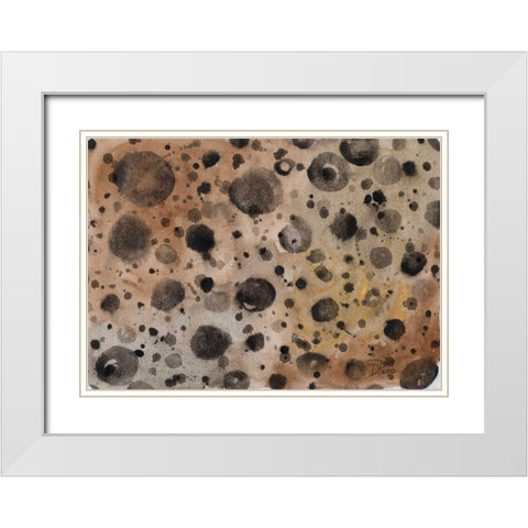 Rustic Dots White Modern Wood Framed Art Print with Double Matting by Pinto, Patricia