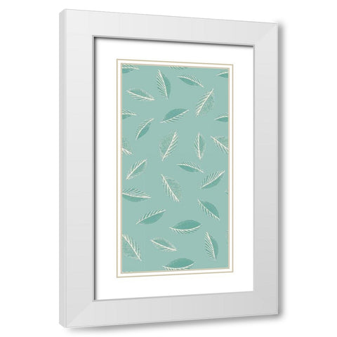 Leaf Toss Pattern White Modern Wood Framed Art Print with Double Matting by Gardner, Sarah