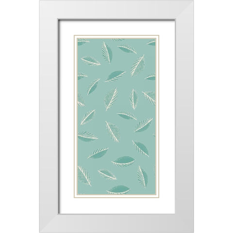 Leaf Toss Pattern White Modern Wood Framed Art Print with Double Matting by Gardner, Sarah
