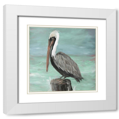 Pelican Way I White Modern Wood Framed Art Print with Double Matting by DeRice, Julie