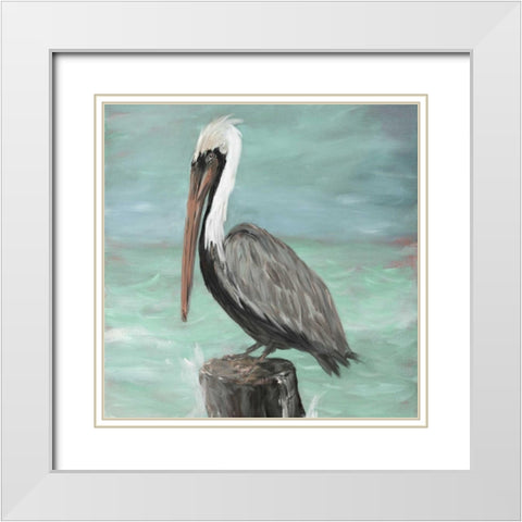 Pelican Way I White Modern Wood Framed Art Print with Double Matting by DeRice, Julie