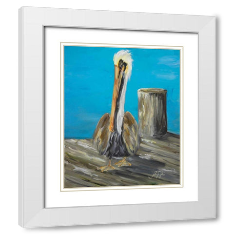 Pelican Way I White Modern Wood Framed Art Print with Double Matting by DeRice, Julie