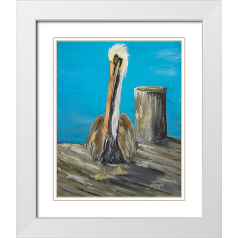Pelican Way I White Modern Wood Framed Art Print with Double Matting by DeRice, Julie
