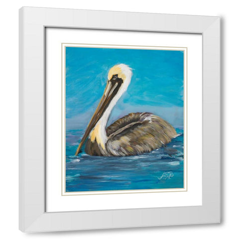 Pelican Way II White Modern Wood Framed Art Print with Double Matting by DeRice, Julie
