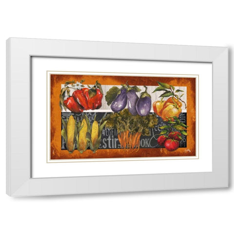 Vegetables Farm Fresh White Modern Wood Framed Art Print with Double Matting by Medley, Elizabeth