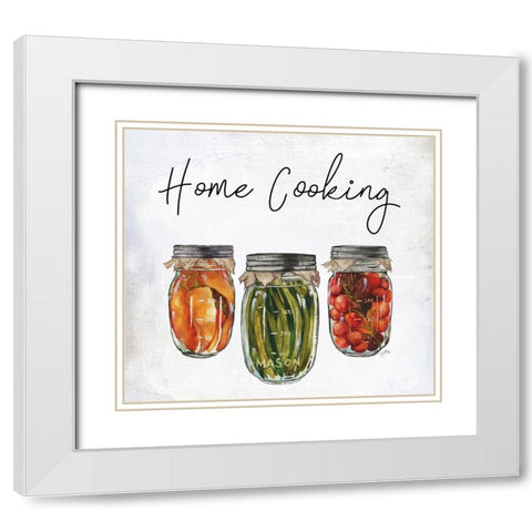 Home Cooking White Modern Wood Framed Art Print with Double Matting by Medley, Elizabeth