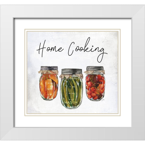 Home Cooking White Modern Wood Framed Art Print with Double Matting by Medley, Elizabeth