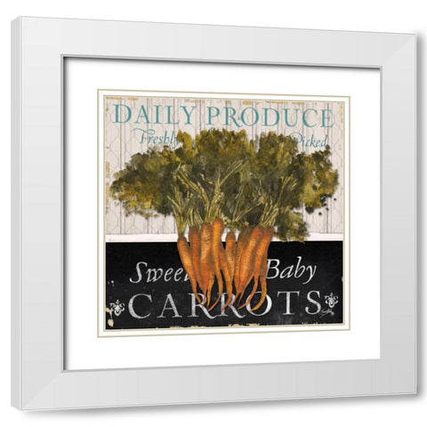 Vegetable Farm Fresh II White Modern Wood Framed Art Print with Double Matting by Medley, Elizabeth