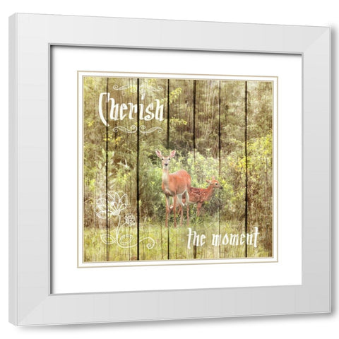 Cherish The Moment White Modern Wood Framed Art Print with Double Matting by Metz, Andi