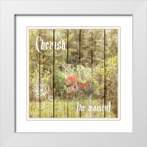 Cherish The Moment White Modern Wood Framed Art Print with Double Matting by Metz, Andi