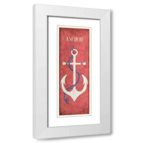 Oars and Anchors I White Modern Wood Framed Art Print with Double Matting by Metz, Andi