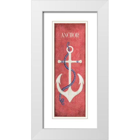 Oars and Anchors I White Modern Wood Framed Art Print with Double Matting by Metz, Andi