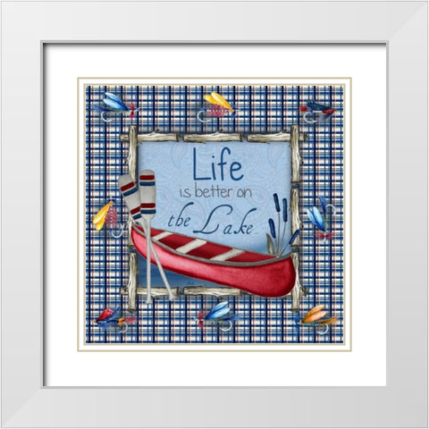 On the Lake II White Modern Wood Framed Art Print with Double Matting by Metz, Andi