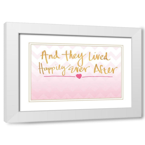 Happily Ever After White Modern Wood Framed Art Print with Double Matting by SD Graphics Studio
